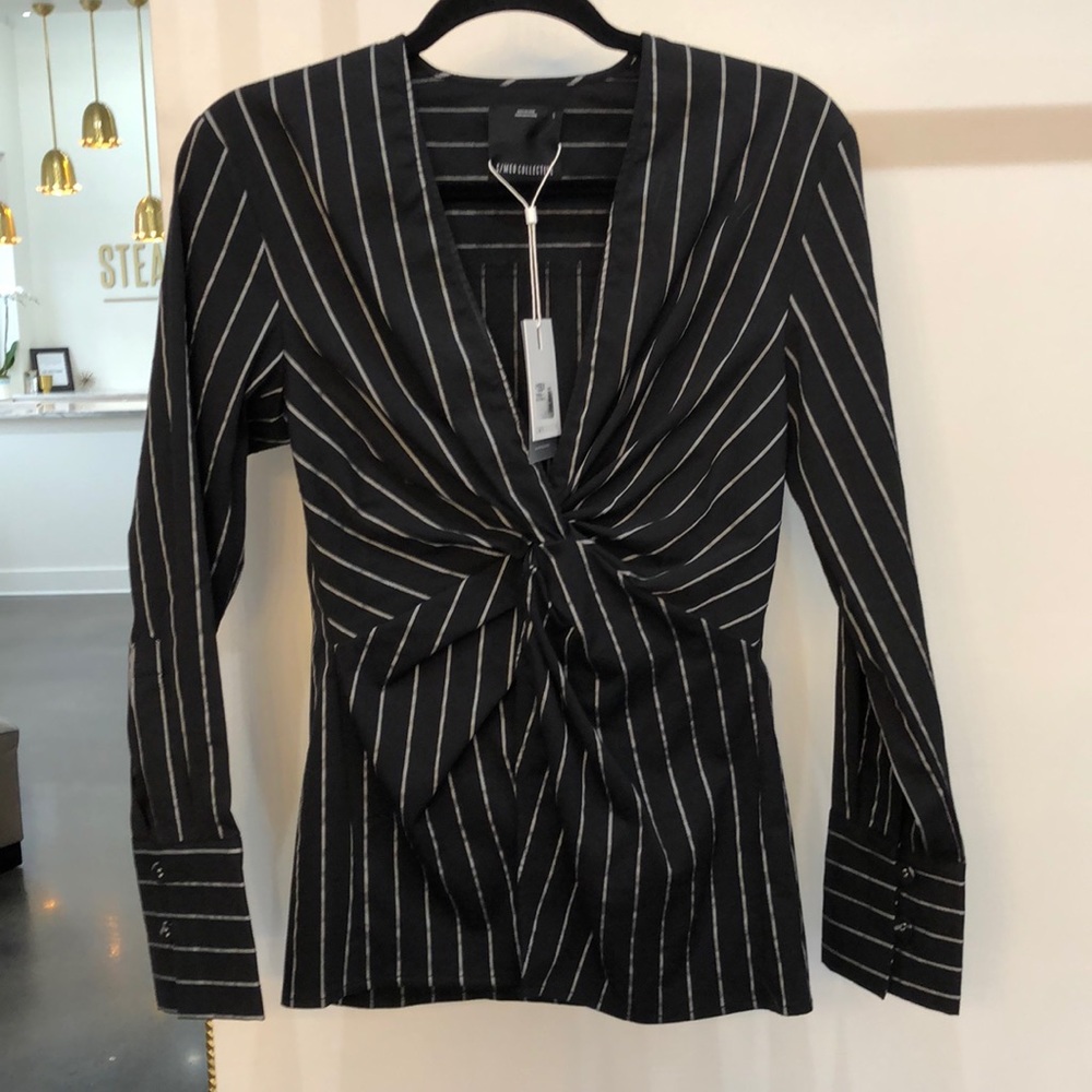 Striped long sleeve top